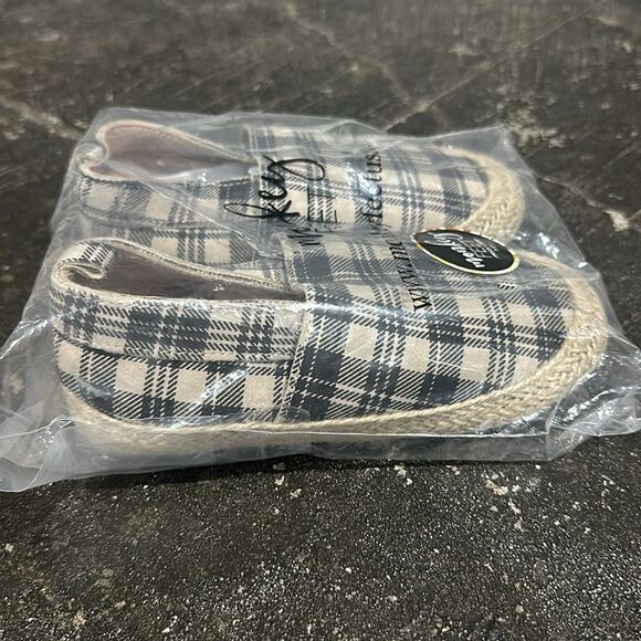 Monkey Feet Plaid Espadrille Flats - New in Package 3-4Y - Picture 2 of 6